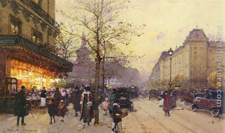 Place De La Republique, Paris painting - Eugene Galien-Laloue Place De La Republique, Paris art painting